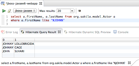 features hibernate hql editor