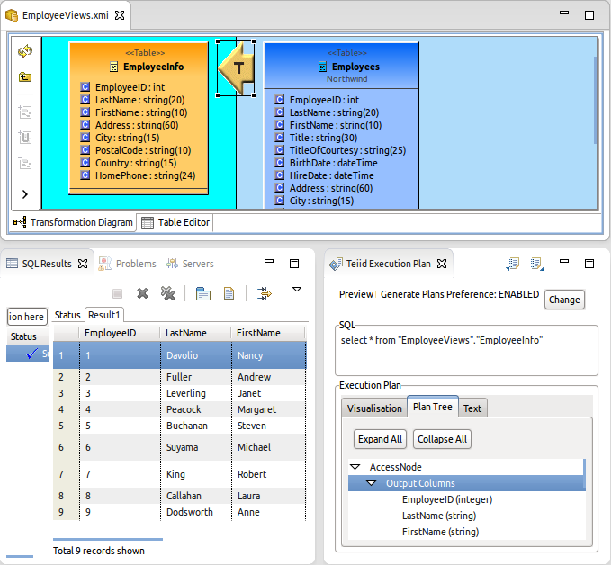 features teiid designer preview data