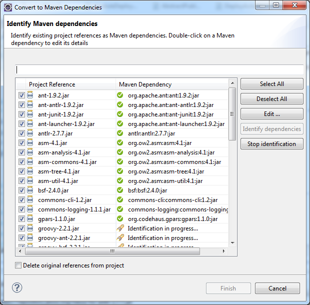 maven dependency conversion